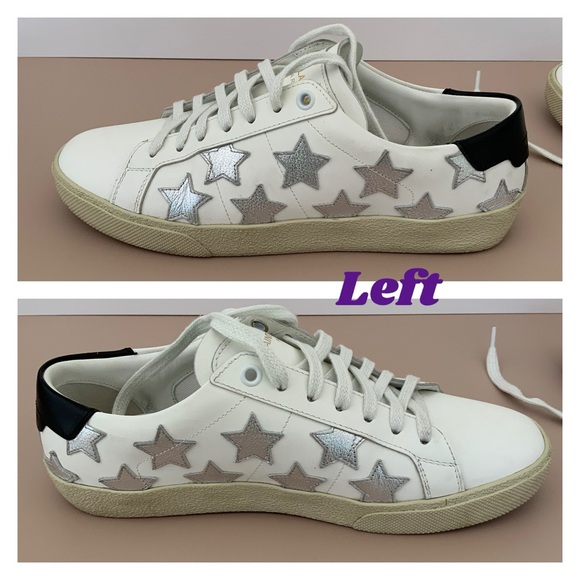 Saint Laurent Court Classic California Metallic Sneakers Sz 7 - Picture 7 of 12